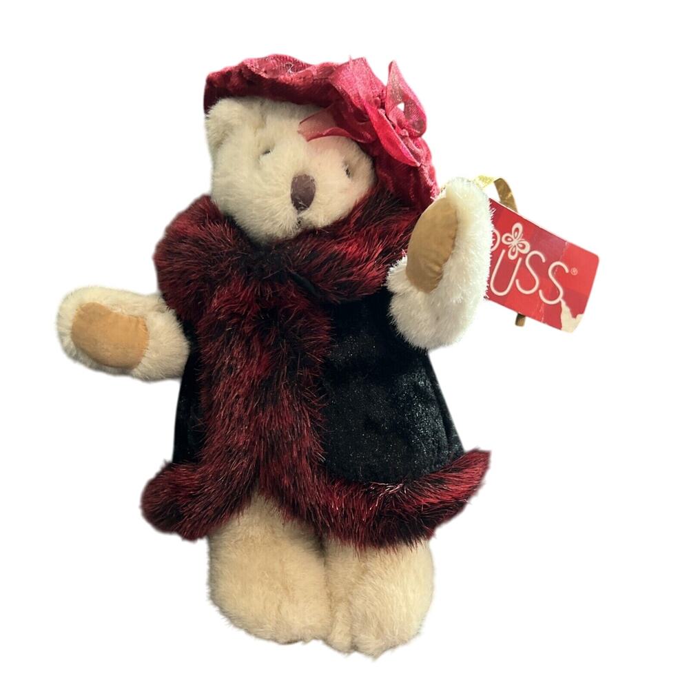 Russ Lady Natasha Teddy Bear Faux Fur Coat Plush Stuffed Animal Toy 8" NWT